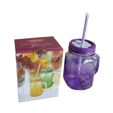 Nakami Gelas Toples Plus Sedotan - Ungu