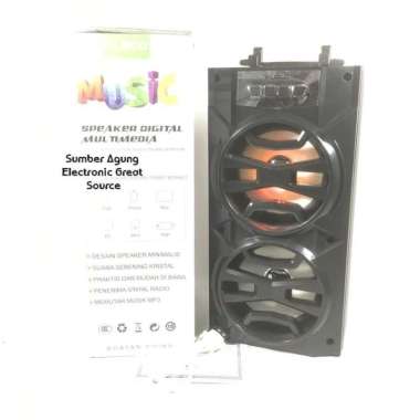 Speaker Fleco F2298 Pemutar Musik MP3 Bluetooth USB Memori Radio Lengk Hitam