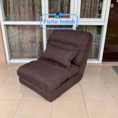 kursi lesehan lipat sofa bed single sofa santai TYPE 60# sofa bed coklat tua