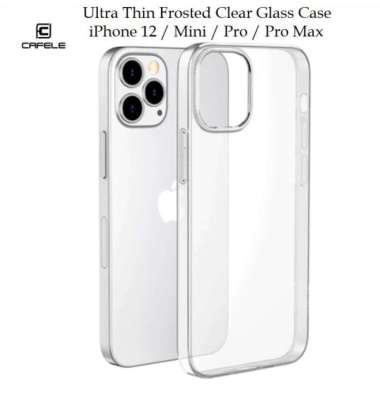 CAFELE iPhone 12 Series - Ultra Thin Frosted Clear Glass Case Free TG Iphone 12 Clear Frosted