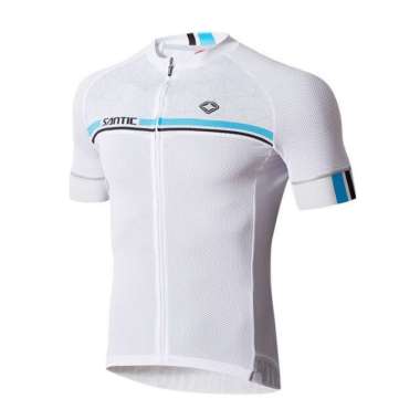 SANTIC M7C02107 Jersey Sepeda Import RoadBike MTB Short Sleeve XXXL Putih