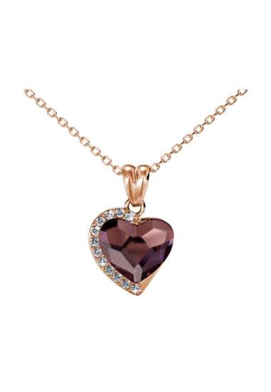 Fond Love Pendant Vintage Pink Rose Gold‏ - Kalung Crystal by Her Jewellery