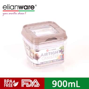 Elianware Toples Makanan Airtight Canister Kotak 900ml Krem