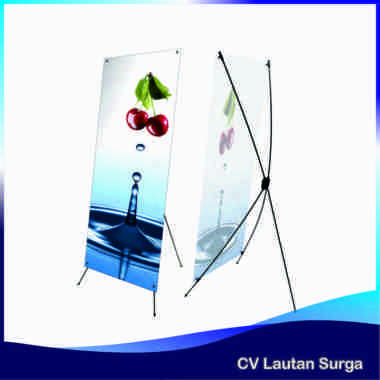 X BANNER FIBER UKURAN 160X60 CM STANDING BANNER WARNA HITAM hitam