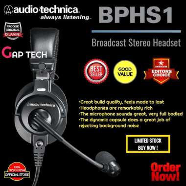 Audio Technica BPHS1 Broadcast Stereo Headset Original Garansi Resmi Audio Technica 1 Tahun