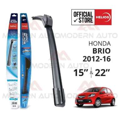 Wiper Frameless Honda Brio (2pcs) 2012 sd 2016 HELIOS Mobil Hitam