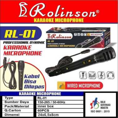 Mic Kabel Karaoke Murah RL-01 Jack Besar / Microfon Colokan Besar / Microphone Karaoke hitam