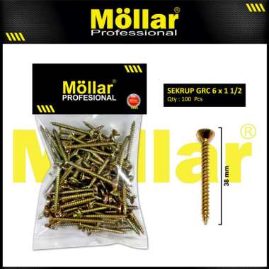 MOLLAR 93-008 Skrup GRC 6 x 1-1/2 Baut Sekrup Kalsiboard - 100 pcs