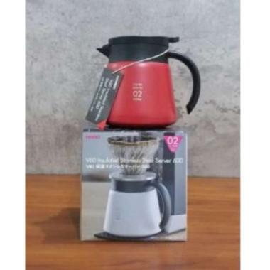 Hario v60 insulated stainless server red 600ml