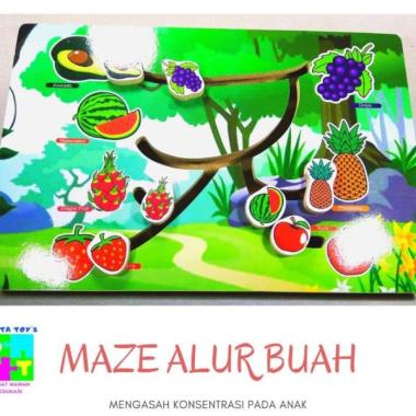 MAINAN EDUKASI ANAK - MAZE ALUR BUAH - MAINAN ANAK PEREMPUAN - LAKI | APE KAYU EDUKATIF