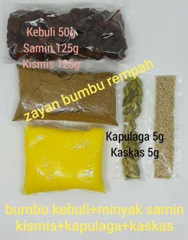 Bumbu nasi kebuli minyak samin kismis kapulaga kaskas