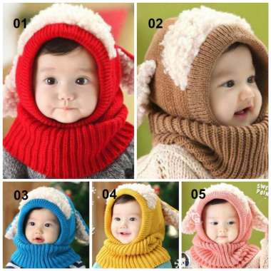 OEM SK - P16 P23-30 Part 4-5-6-7 Topi Kupluk Bayi Pompom Topi Anak Bucket Rajut Topi Korea Bunny Hat
