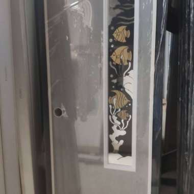 Pintu Kamar Mandi PVC Lux Motif Cermin Grey