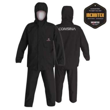 Consina Nordvik Raincoat Jas Hujan Setelan Original Black