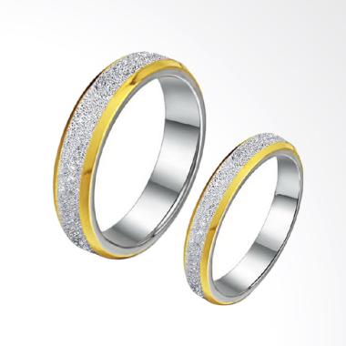 Cincin Couple Titanium Anti Karat CC014 (Female 7 & Male 7)