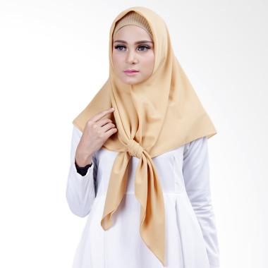 Cantik Kerudung Lizzie Plain Square Shawl Jilbab Segiempat - Mustard