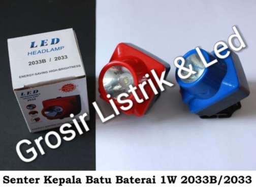Lumment Senter Kepala Batu Baterai 1W 2033B / 2033