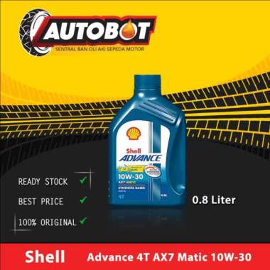 Oli Mesin/Oli Matic/Oli Scooter/Shell Advance AX7 SCOOTER 10W-30 0,8L
