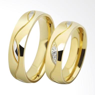 CDHJewelry Titanium Anti Karat CC086 Cincin Couple [Female 7 & Male 7]