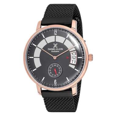 Daniel Klein Exclusive DK12143-3 Men Black Dial Black Mesh Strap [Machtwatch] Hitam