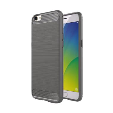 Viseaon Carbon Brushed TPU Rubber S ... rey + Free Tempered Glass