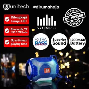 Speaker Bluetooth Wireless + Lampu LED Unitech TG-162 Super Bass Support FM Radio terbaru