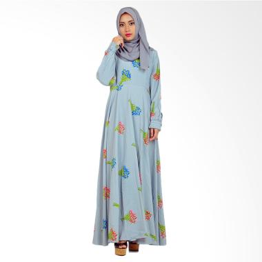 Hanalila Daily Hijab Viola Abaya Bouquet Flower Gamis - Grey