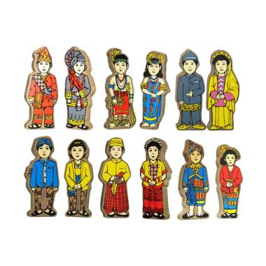 Chateda Toys Aksesoris Balok Boneka Pakaian Adat (12 pcs)