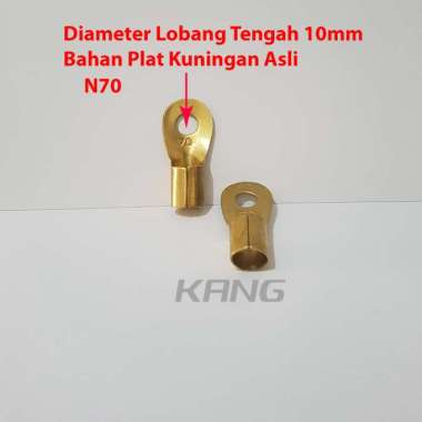 Terminal Skun Klem Lug Kabel Cable Aki Accu Kuningan Asli Besar Bulat