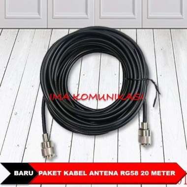 PAKET KABEL ANTENA RG - 58 PLUS KONEKTOR PANJANG 20 METER