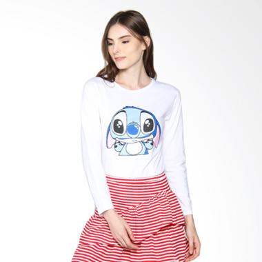 JCLOTHES Kaos Lengan Panjang Wanita Stitch - Putih