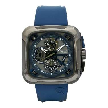 Alexandre Christie AC 6577 MCRIGBABU Chronograph Men Dual Tone Dial Blue Rubber Strap  [Machtwatch] 