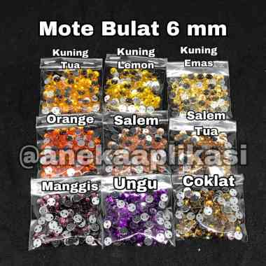 BULAT 6 MM (100 BIJI) MOTE BATU DIAMOND RESIN PAYET KRISTAL AKRILIK MANIK PERMATA MIRABELA PELANGI