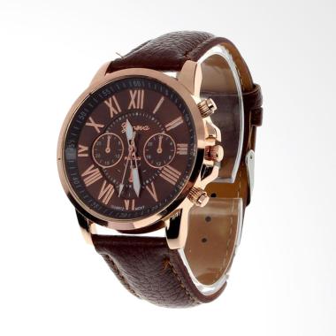 Geneva Fashion Leather Jam Tangan Wanita - Cokelat