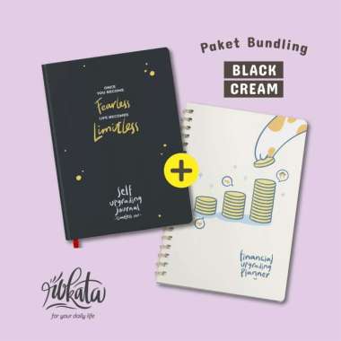 Bundling - Financial Planner & Journal Timeless by Rokata - Faza Mart Black + Cream