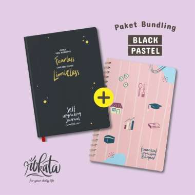Bundling - Financial Planner & Journal Timeless by Rokata - Faza Mart Black + Pastel