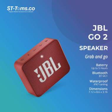 JBL GO 2 Portable Bluetooth Speaker Red