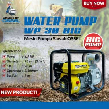 Pompa air irigasi pompa alkon sawah 3in waterpump 30 big OSSEL pompa sedot banjir pompa sawah 3 inch