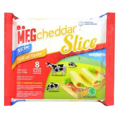 Promo Harga MEG Cheddar Slice 128 gr - Blibli