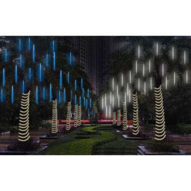 Lampu LED taman hias gantung meteor hujan bintang jatuh Rain snow isi 8pcs