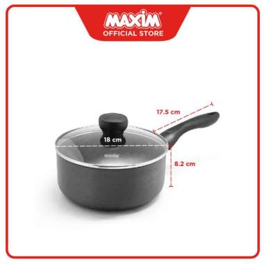 Maxim Priority Panci Teflon 18cm Saucepan + Tutup Kaca