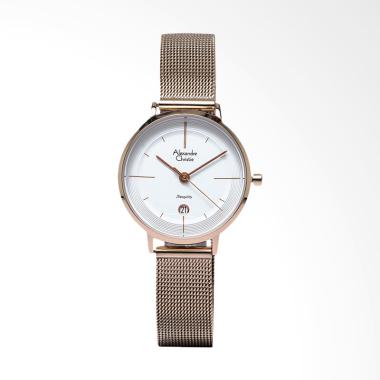 ... Gold Source · Alexandre Christie ACF 2636 LDBCGSL Ladies White Dial Stainless Steel Jam Tangan Wanita
