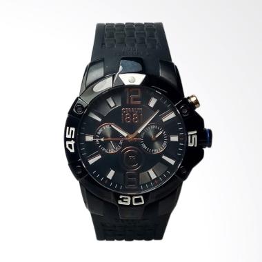 Cerruti Multifunction Stainless Steel Strap Rubber Jam Tangan Pria - Black 1881 CRA062F224H Black
