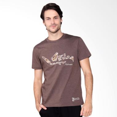 Batik Heritage Indonesia T-Shirt Kaos Pria - Brown