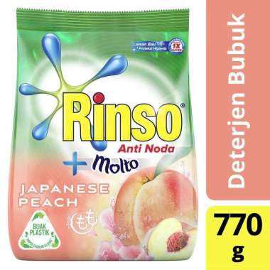 Promo Harga Rinso Anti Noda Deterjen Bubuk + Molto Japanese Peach 770 gr - Blibli