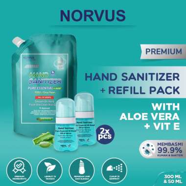 HAND SANITIZER 2X 50ML & HAND SANITIZER REFILL 300ML - NORVUS