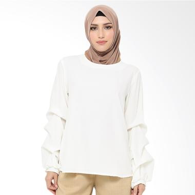 Xq Moslem Wear Hana Top Blouse Muslim - White