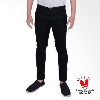 Chino Simple Celana Panjang Pria Slimfit - Hitam