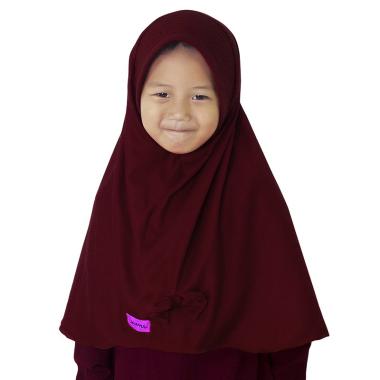 BajuYuli Kerudung Polos Pita Cantik Jilbab Anak - Maroon Burgundy