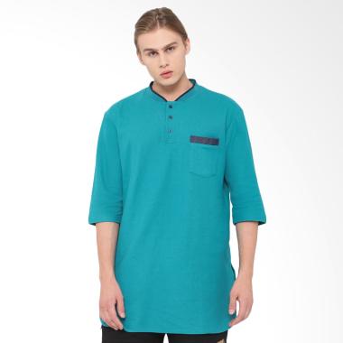 Zayidan Gamis Polos Kaos Muslim Pria - Green Tosca